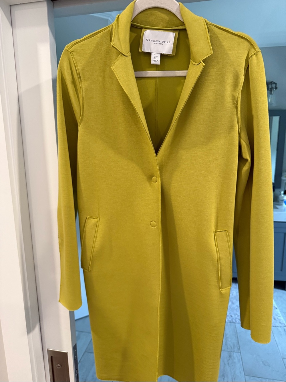 Carolina Belle Lime Green Long Collar Coat